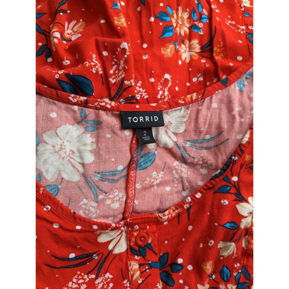 Torrid Fit And Flare Stretch Challis Button-Front… - image 8